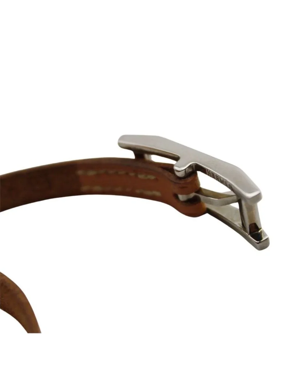 Hermes Bracelet Hapi 3 Leather Brown Silver Belt Type Simple